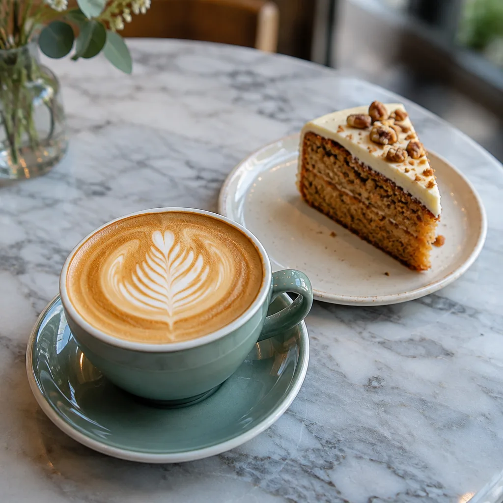 Flat white with cake